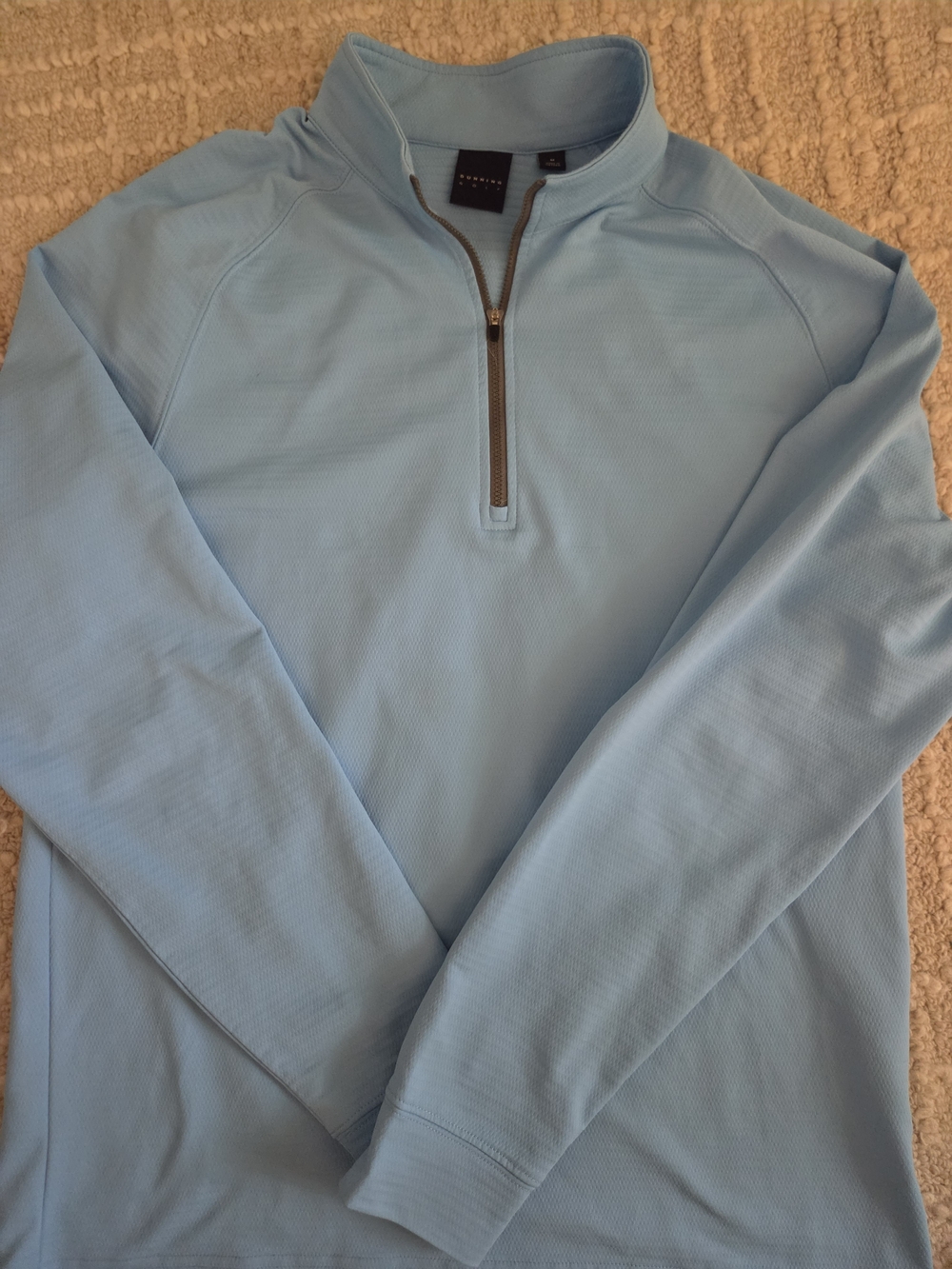 Dunning Golf Light Blue Quarter-Zip Pullover, Men's M